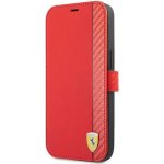 Pouzdro Ferrari knížkové iPhone 13 Mini red On Track Carbon Stripe – Sleviste.cz
