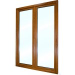 SkladOken.cz balkonové dveře dvoukřídlé se štulpem 148 x 208 cm bílá zlatý dub, LEVÉ – Zboží Mobilmania