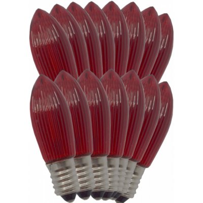 ElektroSkalka Žárovky LED svíčky 14V až 55V/0,3W E-10 Filament 15ks červené (1ks) – Hledejceny.cz