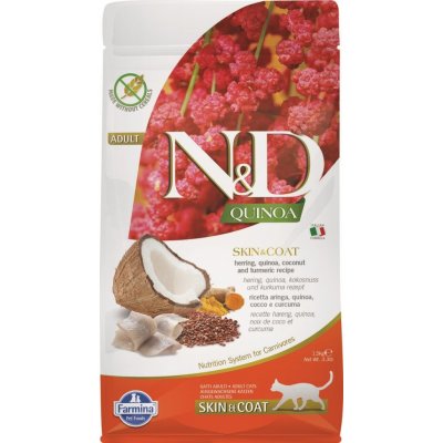 N&D GF Quinoa CAT Skin&Coat Herring & Coconut 1,5 kg – Zboží Mobilmania