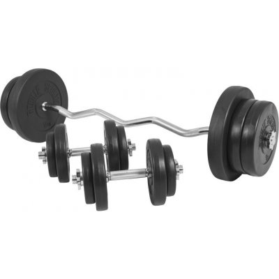 Gorilla Sports Obouruční činkový set, plastové závaží, 70 kg