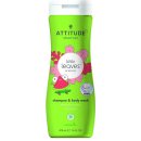 Attitude Dětské tělové mýdlo a šampon 2 v 1 Little leaves s vůní melounu a kokosu 473 ml
