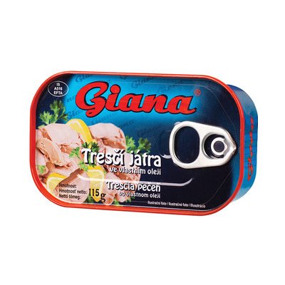 Giana Tresčí játra ve vlastním oleji 12x115 g – Zboží Dáma
