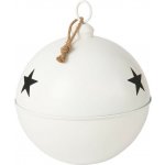 J-Line by Jolipa Bílá kovová ozdoba rolnička se šňůrkou Baub Xmas L - Ø 51*60 cm – Hledejceny.cz