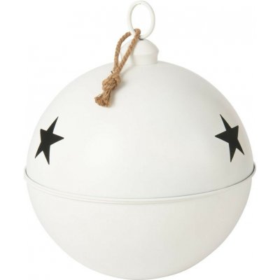 J-Line by Jolipa Bílá kovová ozdoba rolnička se šňůrkou Baub Xmas L - Ø 51*60 cm – Hledejceny.cz