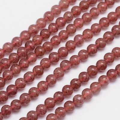 NUBIO Přírodní jahodový křemen - korálky, třída AA, 6 mm – Hledejceny.cz