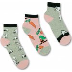 Tři páry bavlněných vzorovaných ponožek s motivem zajíci s mrkví – Zboží Mobilmania