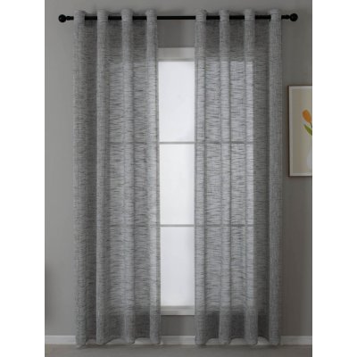 MKLuzkoviny.cz Závěsy Leonardo šedočerná – 140 × 250 cm (2 ks) – Zboží Dáma
