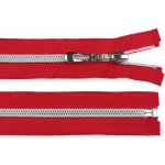 Zip spirálový dělitelný No 7 se stříbrnými zoubky barva 148 červená délka 65 cm – Hledejceny.cz
