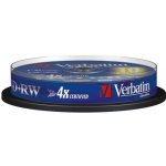 Verbatim DVD+RW 4,7GB 4x, SERL, spindle, 10ks (43488) – Zboží Živě
