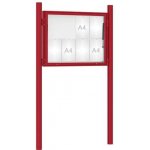 PROCITY Venkovní vitrína model 1000 8 x A4, červená, včetně sloupků | Zboží Auto