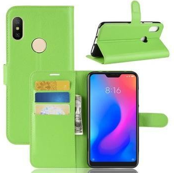 Pouzdro Stand PU kožené peněženkové Xiaomi Redmi Note 6 Pro - zelené