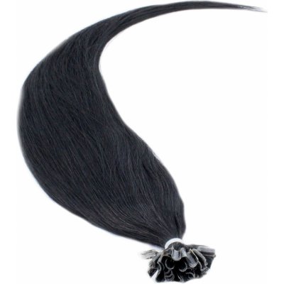 60cm vlasy evropského typu pro metodu keratin 0,7g/pr. černá