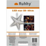 Ruhhy 20076 Svítící 3D LED hvězda 60 cm teplá bílá – Hledejceny.cz