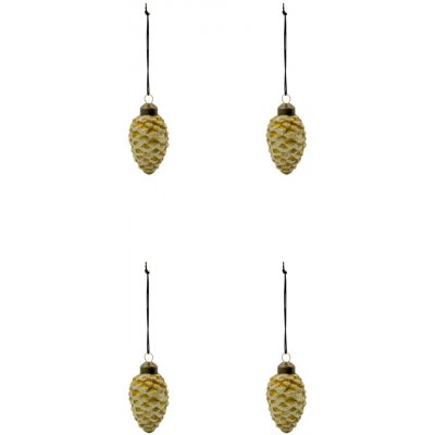 House Doctor Skleněné ozdoby Cone Gold – set 4 ks, zlatá barva, sklo – Hledejceny.cz