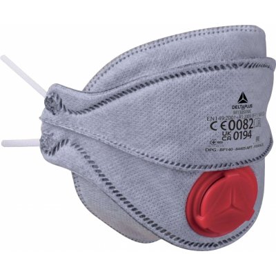 Delta M1305V FFP3 respirátor s ventilem s aktivním uhlím šedá 10 ks – Zboží Mobilmania
