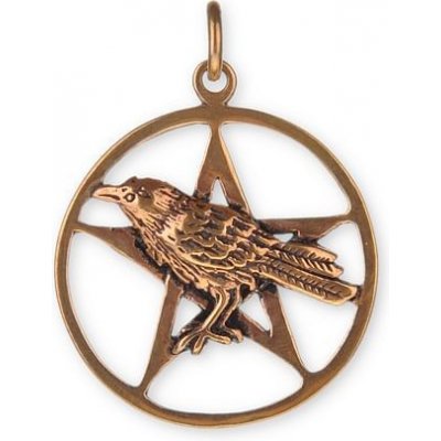 imago Bronzový amulet Pentagram s havranem FC21432X – Zbozi.Blesk.cz
