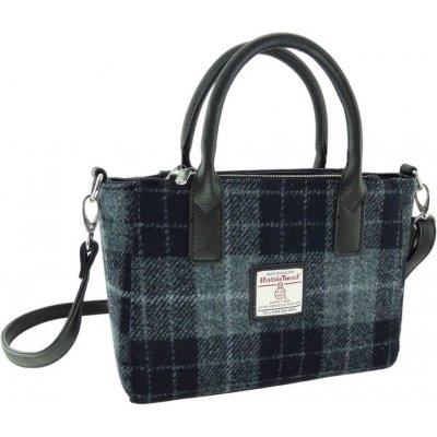 Kabelka Brora Harris Tweed Grey Black Tartan