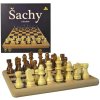 Šachy DŘEVO Šachy dřevěné 21x21cm společenská hra