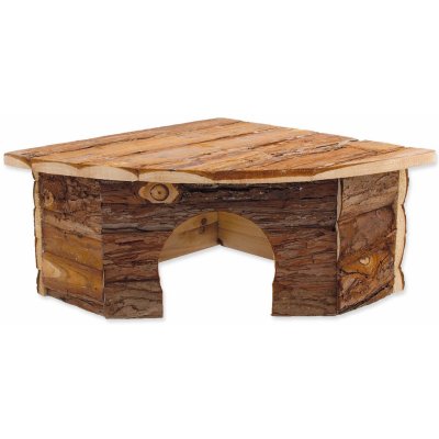 Small Animal Domek rohový dřevěný s kůrou 30 x 30 x 16 cm – Zboží Mobilmania