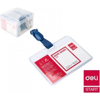 Jmenovka s plastovým klipem DELI - 60 x 90mm – Zboží Mobilmania