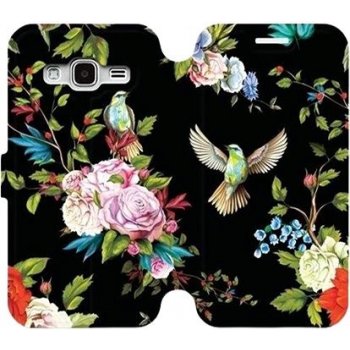 Pouzdro Mobiwear parádní flip Samsung Galaxy J3 2016 - VD09S Ptáčci a květy