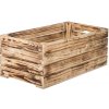 Úložný box ČistéDřevo Opálená dřevěná bedýnka 60 x 30 x 24 cm