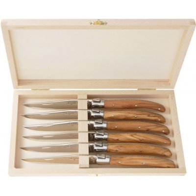Laguiole Jean Dubost olivové dřevo Steakové nože 6 dílná sada – Zboží Mobilmania