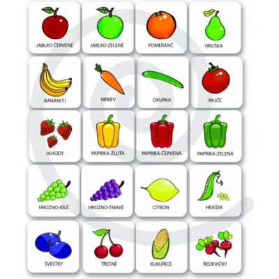 Piktomag Set 20 ks piktogramů Zelenina a Ovoce – Zboží Mobilmania