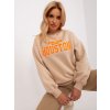 Dámská mikina Basic Béžová oversize mikina s nápisem em-bl-617-13.98p-beige