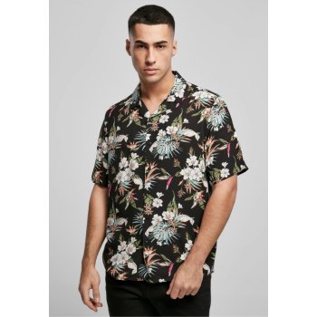 Urban Classics Viscose AOP Resort shirt blacktropical