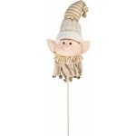 Clayre & Eef Veliký vánoční zápich béžový skřítek Elf - 18*15*80 cm - Clayre & Eef – Hledejceny.cz