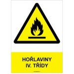 HOŘLAVINY IV. TŘÍDY - bezpečnostní tabulka, plast A4, 2 mm – Zbozi.Blesk.cz