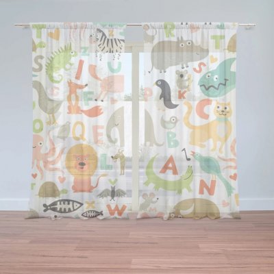 Sablio Záclony Zoo abeceda: 2ks 150x250cm – Hledejceny.cz