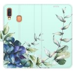 Pouzdro iSaprio Flip s kapsičkami na karty - Blue Flowers Samsung Galaxy A40 – Zbozi.Blesk.cz