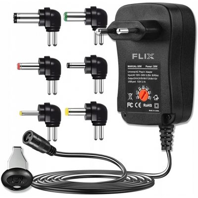 Univerzální napájecí adaptér Regulovatelná nabíječka 3-12V Síťový USB 30W 6 koncovek – Hledejceny.cz