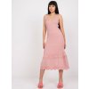 Dámské šaty Žebrované midi šaty EM-SK-MC7002.75 light pink