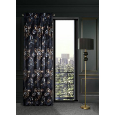 HOTOVÝ ZÁVĚS/LIMITED COLLECTION/PEONIA2/ 140X270 T ČERNÁ+ŠEDÁ – Sleviste.cz