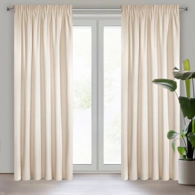 EUROFIRANY ZATEMŇOVACÍ ZÁVĚS NA PÁSCE VILLA 140X270 CM SVĚTLEBÉŽOVÁ – Hledejceny.cz