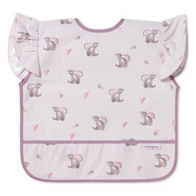 Babyono Dětský bryndák, zástěrka s kapsou Králíček, růžová – Zboží Mobilmania