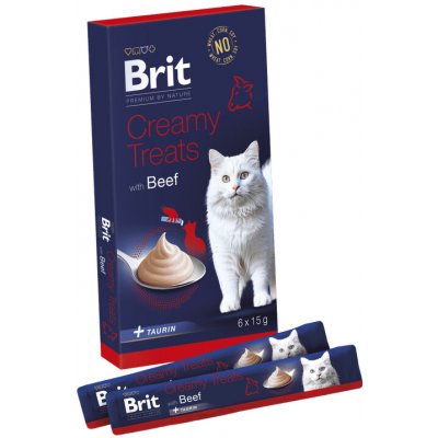 Brit Premium by Nature Cat Creamy Treats with Beef 6 x 15 g – Hledejceny.cz