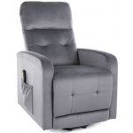 Signal Polohovací křeslo OTUS II VELVET s funkcí zdvihu šedé – Zboží Mobilmania