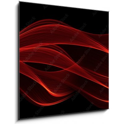 Obraz 1D - 50 x 50 cm - red glow energy wave. lighting effect abstract background with c červená zářivá energetická vlna. světelný efekt abstraktní pozadí s c – Zboží Mobilmania