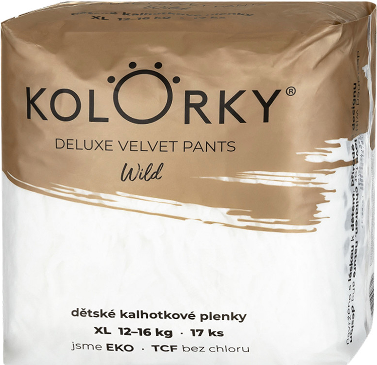 Kolorky Deluxe Velvet wild XL 12-16 kg 17 ks