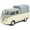 Sběratelský model Welly Volkswagen T1 Double Cabin Pick Up béžová/khaki 1:32