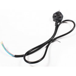 Jet Dryer Napájecí kabel - UK vidlice BS1363 (Type G) / bez konektoru, pouze kabel 3x 1,25" -černý