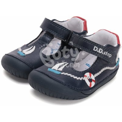 D.D.step kožené barefoot botičky H070-51434 royal blue – Zboží Dáma