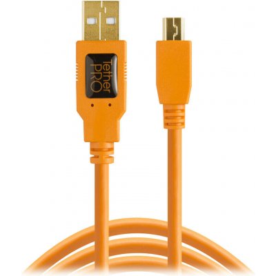 Tether Tools CU5451 USB A - mini USB B, 4,6m, oranžový – Zboží Mobilmania