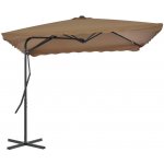 44884 vidaXL Zahradní slunečník s ocelovou tyčí 250 x 250 cm barva taupe – Hledejceny.cz