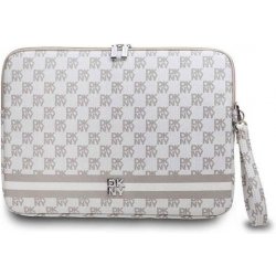 DKNY PU Leather Checkered Pattern and Stripe Obal na Notebook 16" Beige